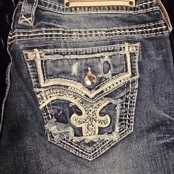 Rock Revival Blue Easy Ankle Skinny Jeans Women's Size 31 - Picture 3 of 7